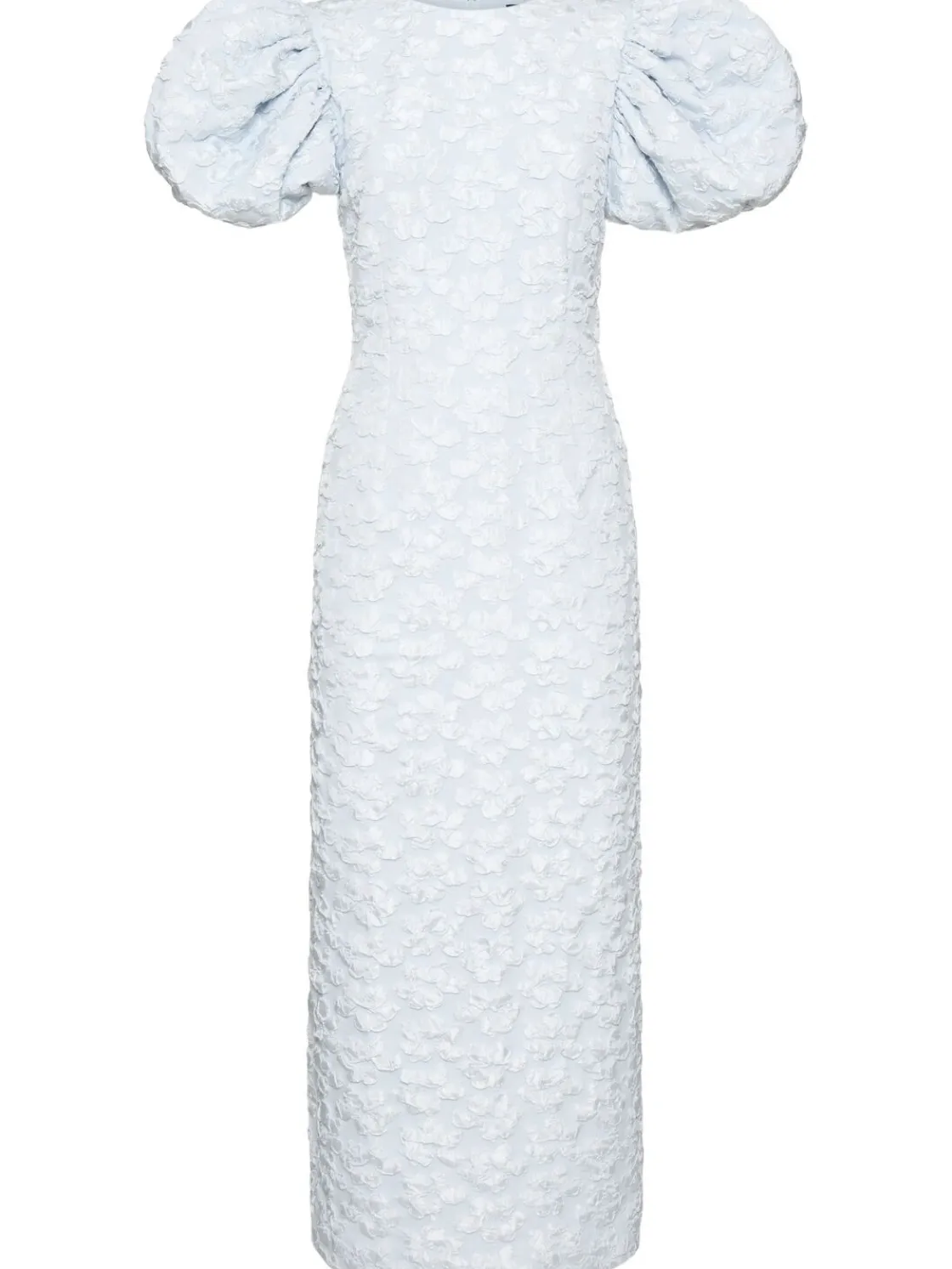 Vestito midi Ruby jacquard con maniche a sbuffo