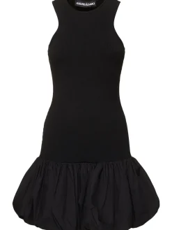 Vestito mini in maglia di misto viscosa a costine
