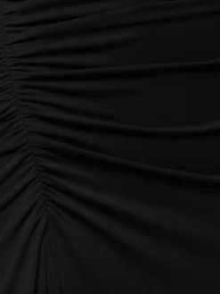 Vestito monospalla con arricciature