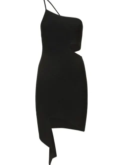 Vestito monospalla in maglia stretch