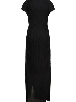 Vestito smanicato con dettaglio arricciato