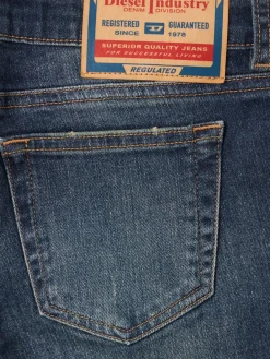 Washed denim jeans