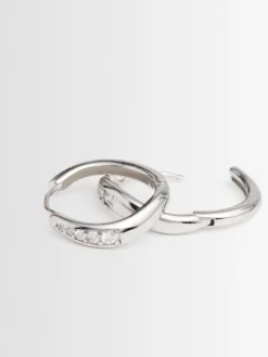 Wave combo large hoop earrings