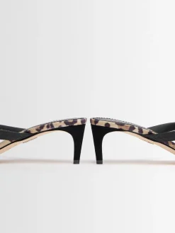 Wild2 Leopard print heeled thong sandals
