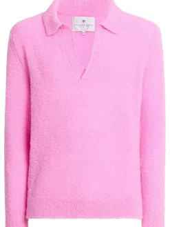 Wool blend bouclé polo
