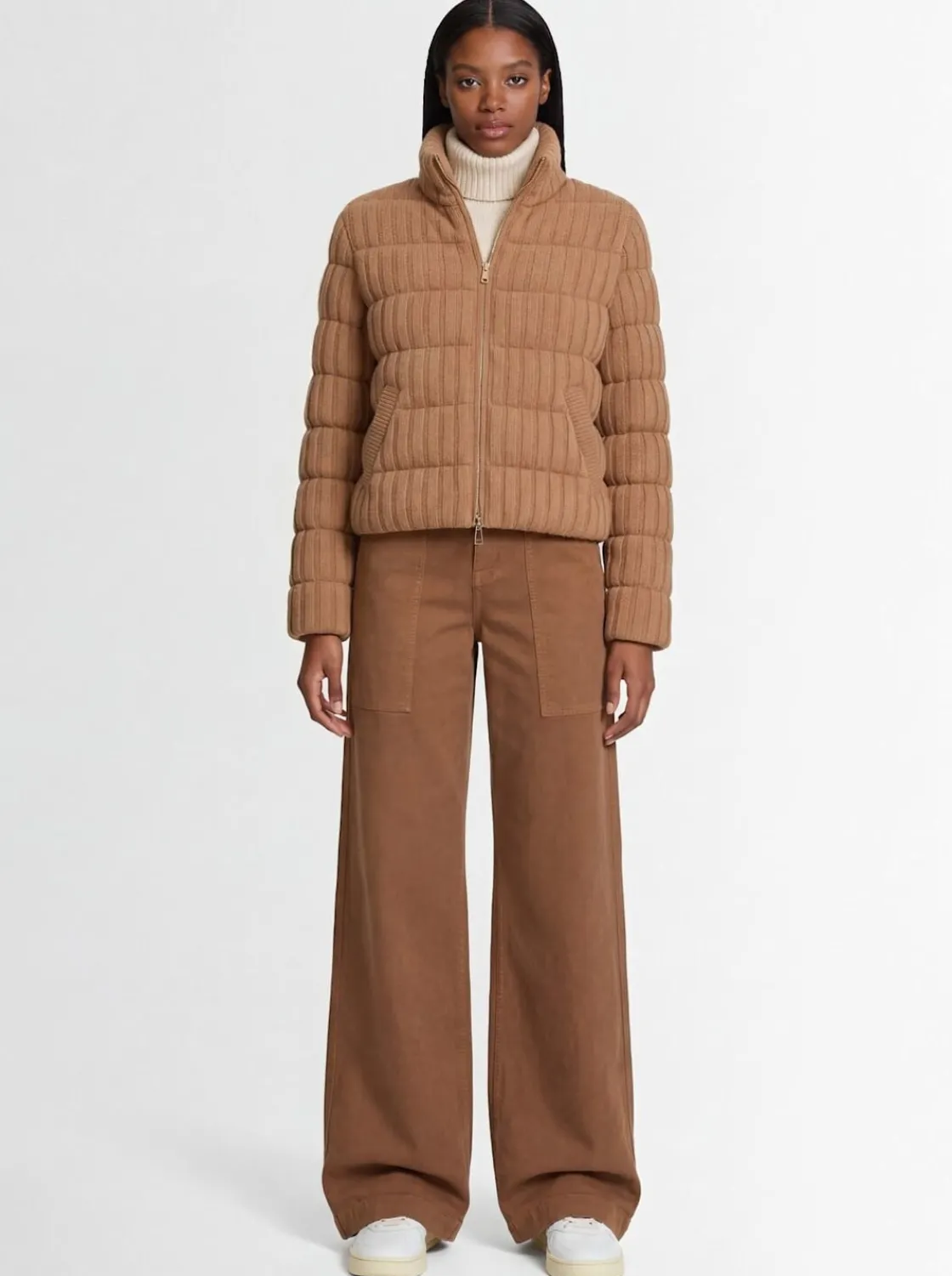 Wool & cashmere down cardigan jacket