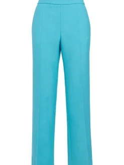 Wool crepe straight pants