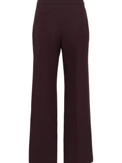 Wool crepe straight pants